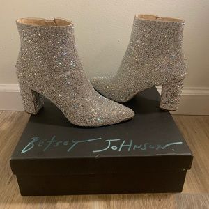 Betsey Johnson Cady rhinestone boots